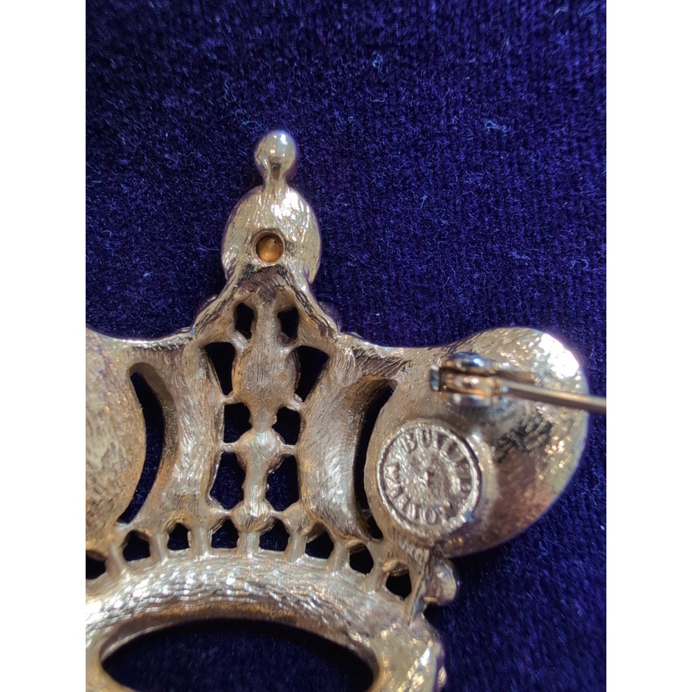 Vintage Crown Butler & Wilson B&W Multi-Color Rhinestone Brooch Pin - Picture 5 of 5